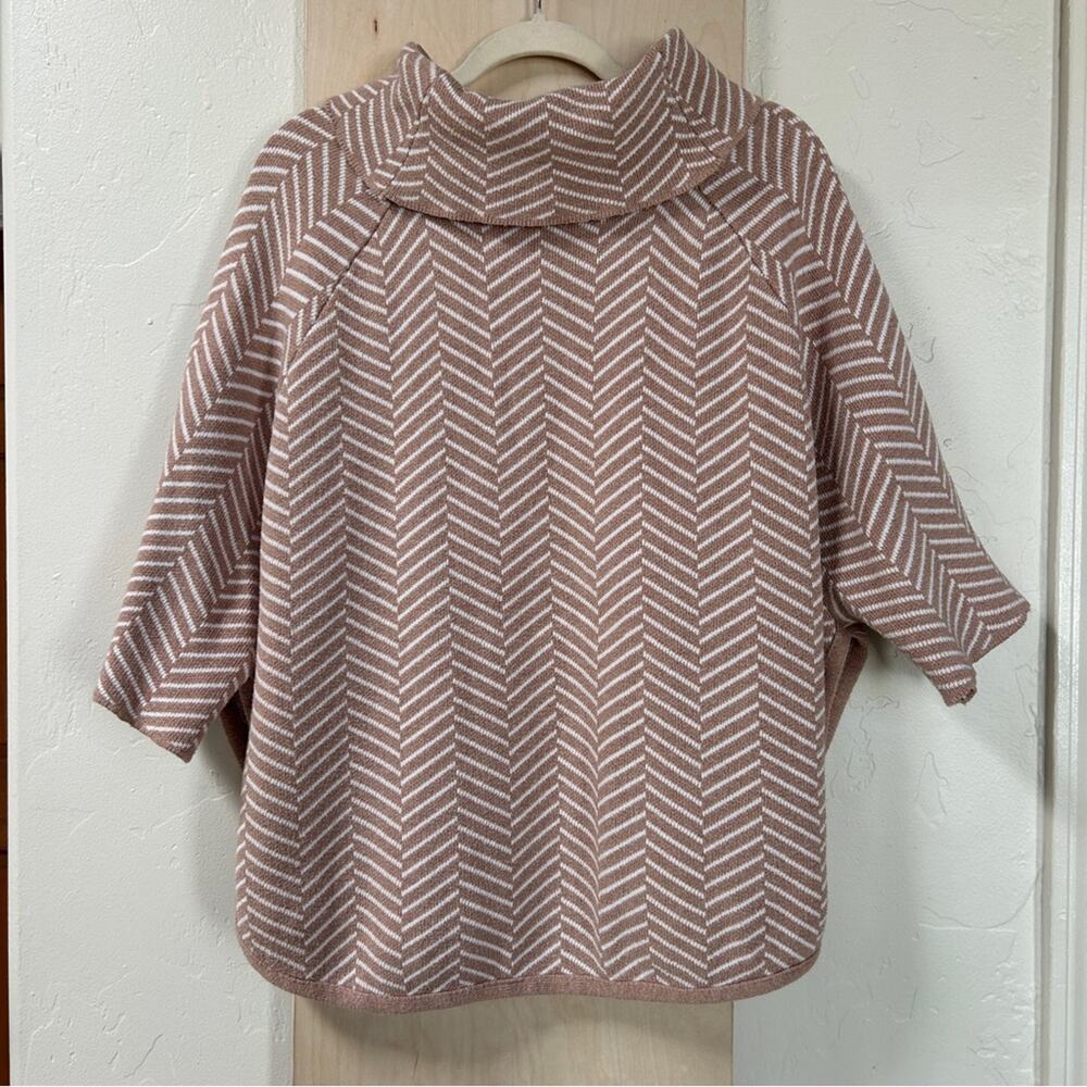 Poncho Sweater Funnel Neck Batwing Cape Minimalist Lagenlook Art Teacher XS S